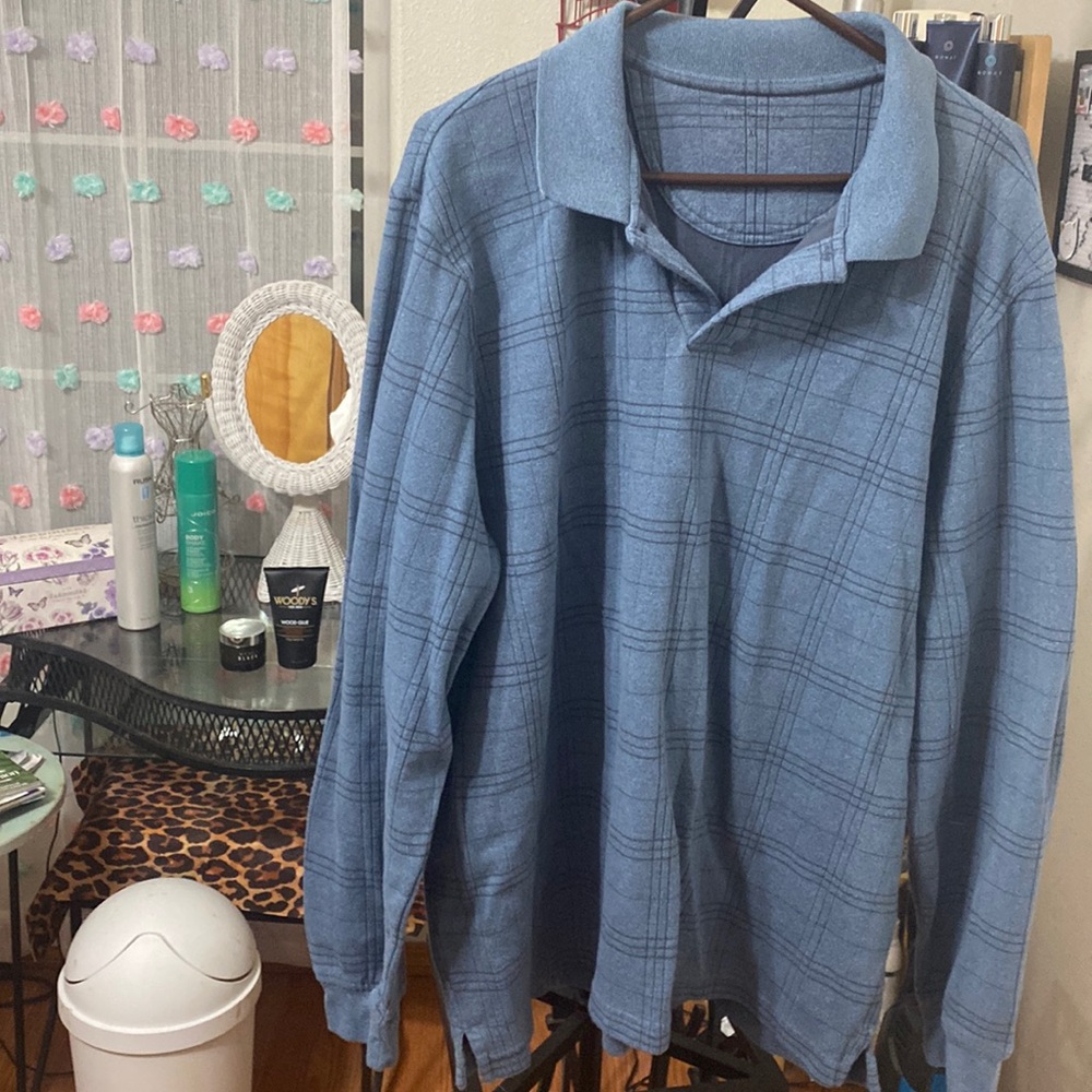 Vanhusen Mens pullover shirt, Blue XL.